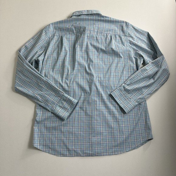 David Donohue Plaid Long Sleeve Fusion Performance Button Down Shirt Men Size 17 - Picture 2 of 8